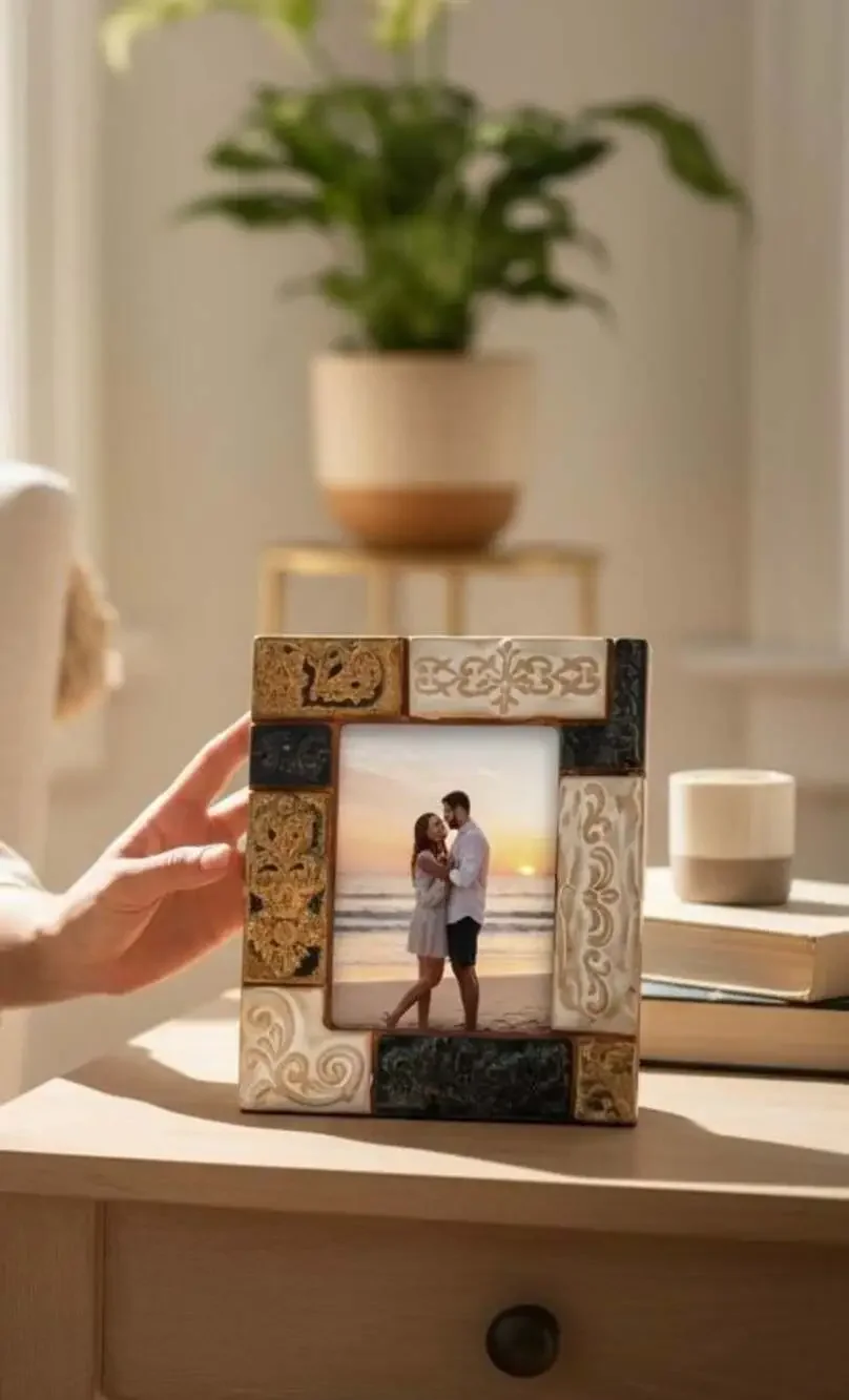 Vintage BOHO Decorative Mosaic Tile Style Picture Frame